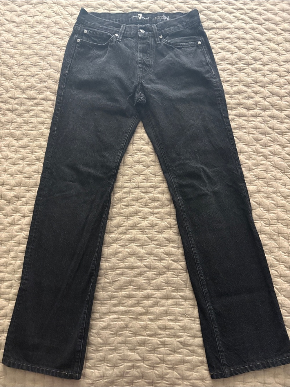 7 For All Mankind Black Straight Jeans